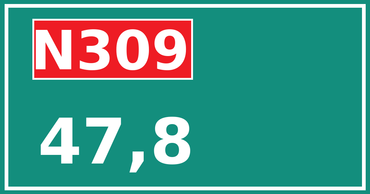 Hectometerbord N309 47,8