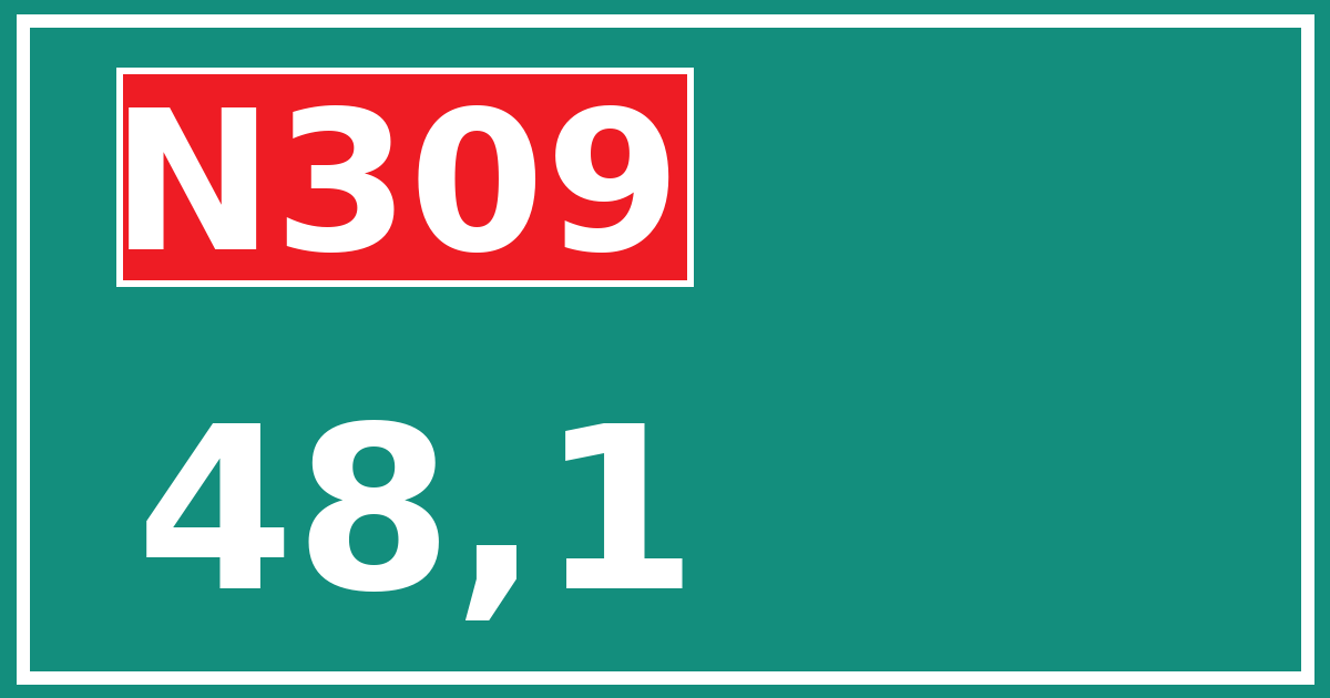 Hectometerbord N309 48,1