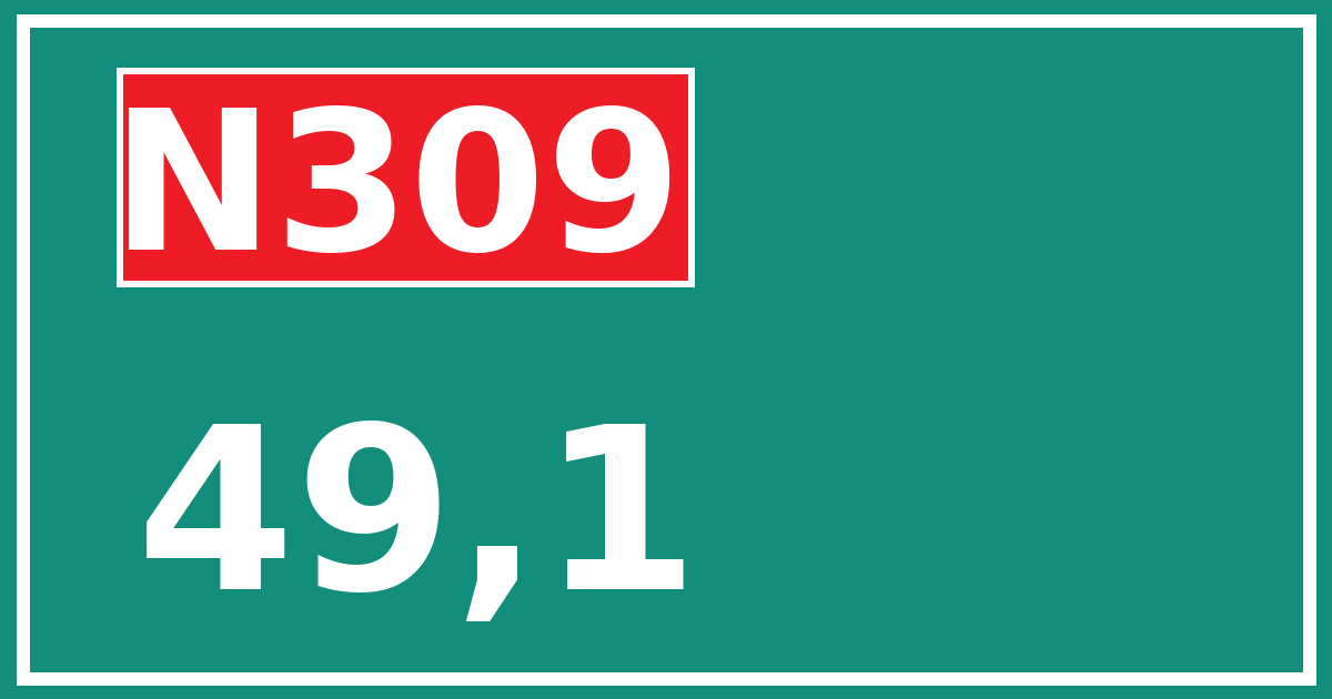 Hectometerbord N309 49,1