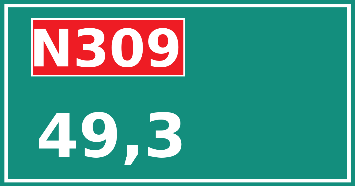 Hectometerbord N309 49,3