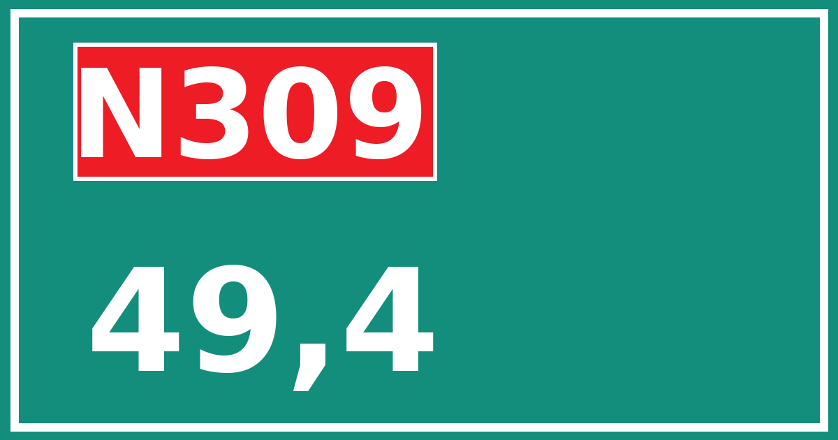 Hectometerbord N309 49,4