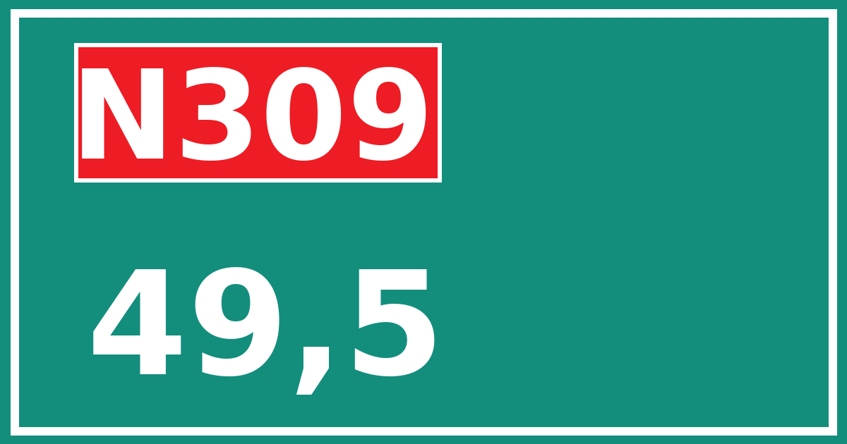 Hectometerbord N309 49,5