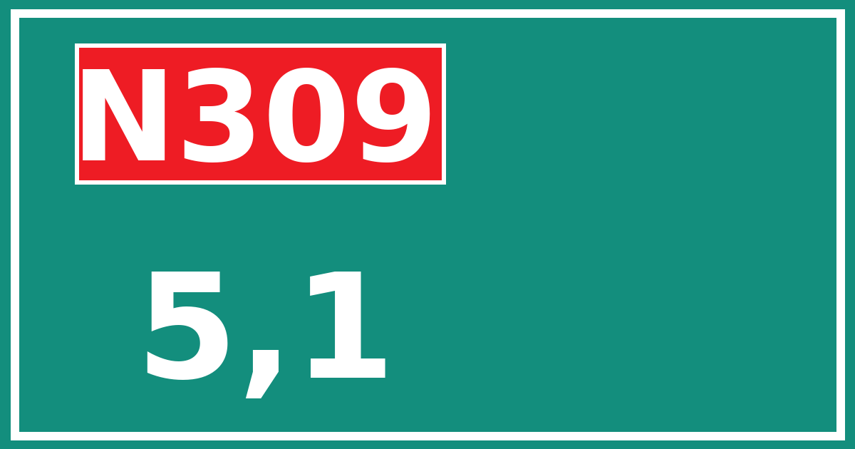 Hectometerbord N309 5,1