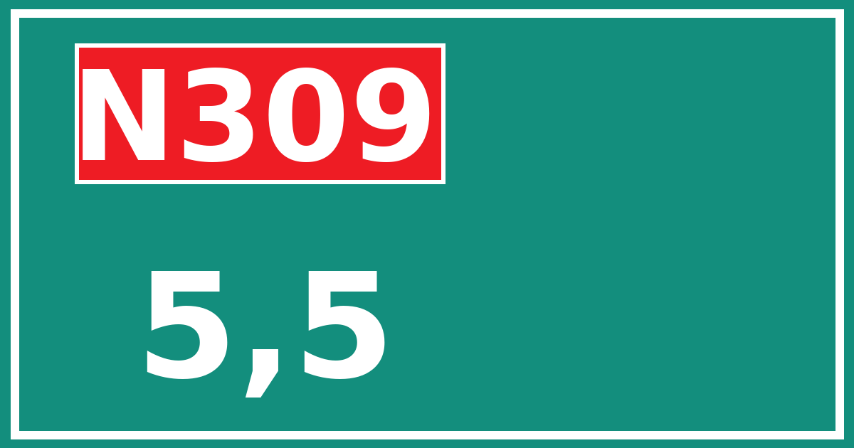 Hectometerbord N309 5,5