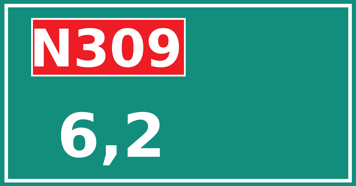 Hectometerbord N309 6,2
