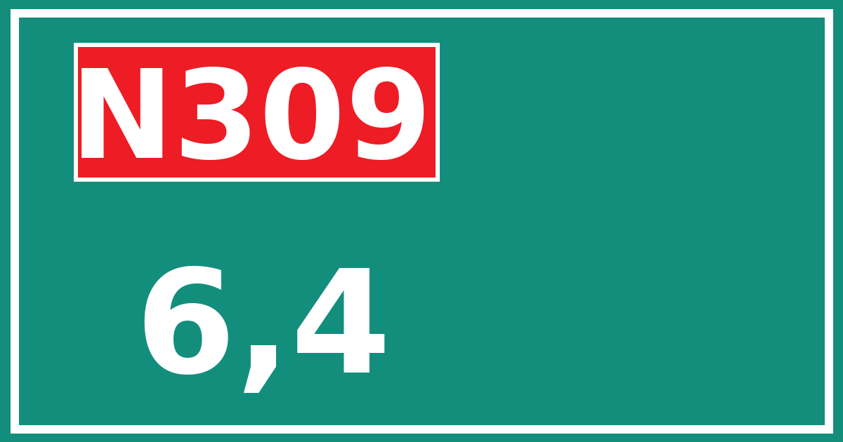 Hectometerbord N309 6,4