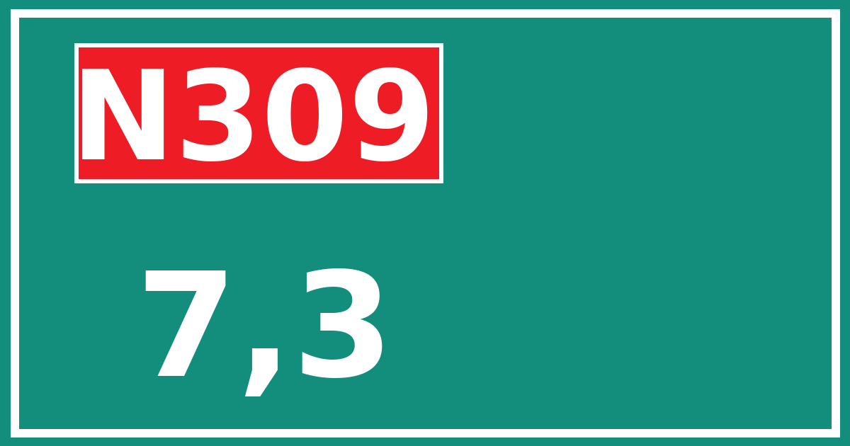Hectometerbord N309 7,3