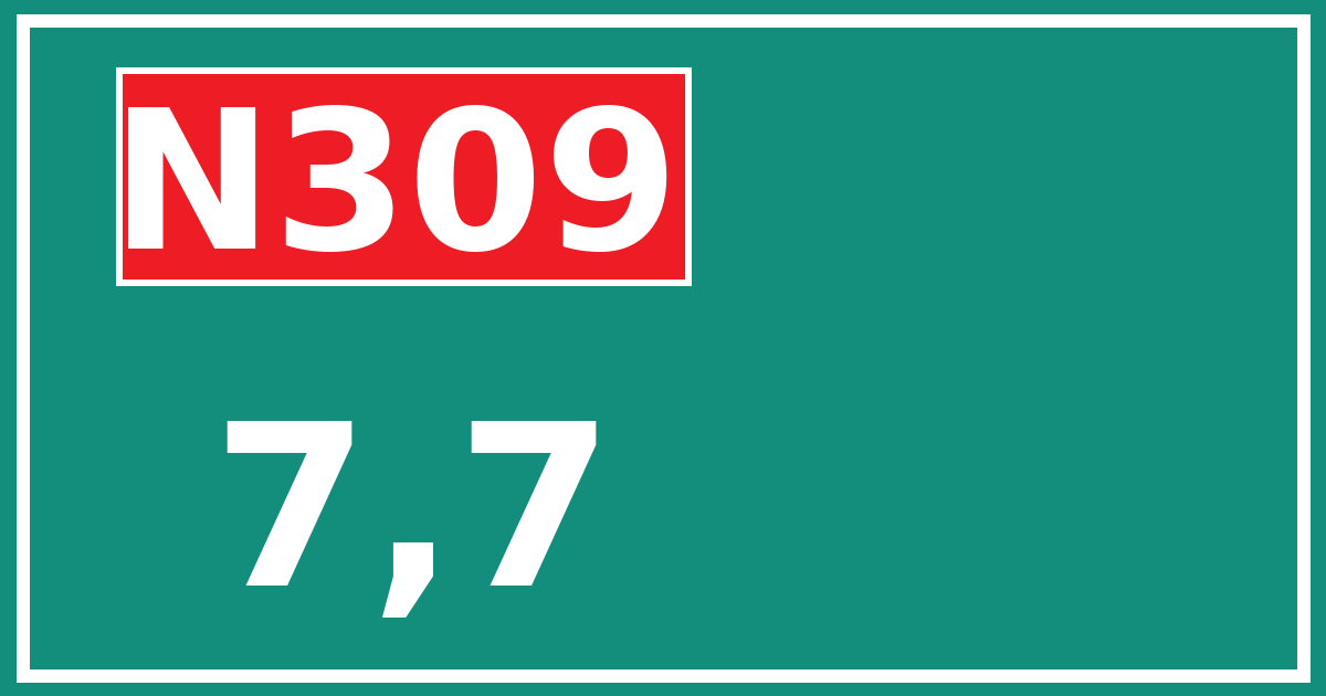 Hectometerbord N309 7,7