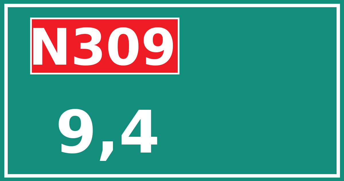 Hectometerbord N309 9,4