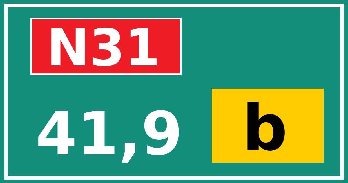 Hectometerbord N31 41,9 letter b
