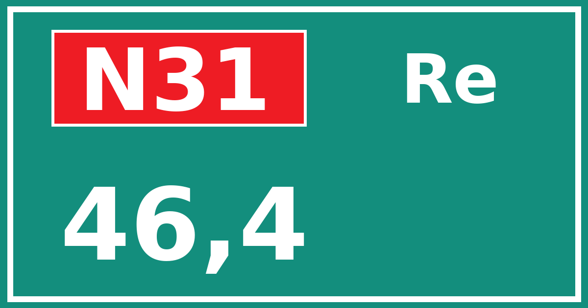 Hectometerbord N31 46,4 zijde Re