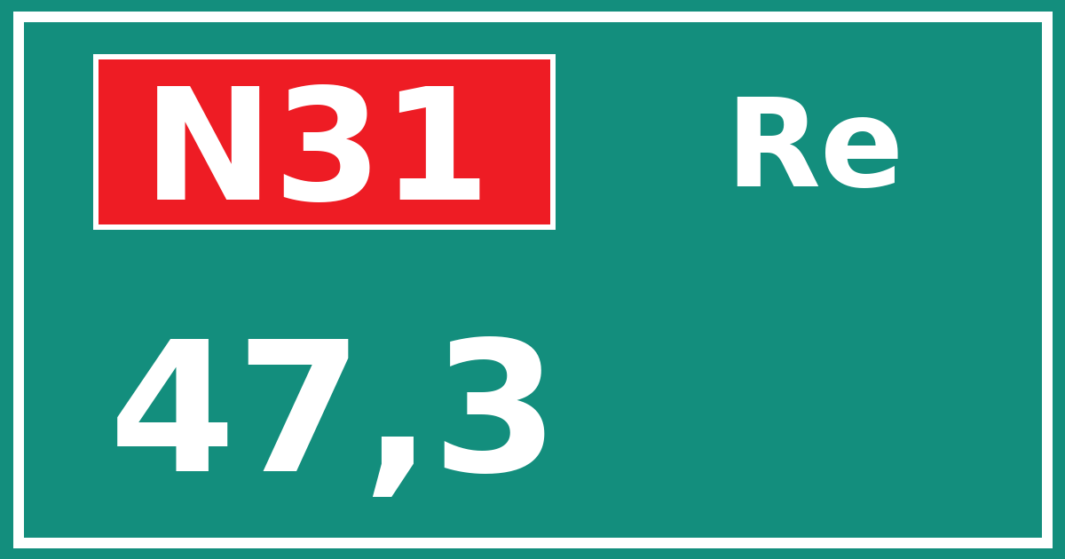Hectometerbord N31 47,3 zijde Re