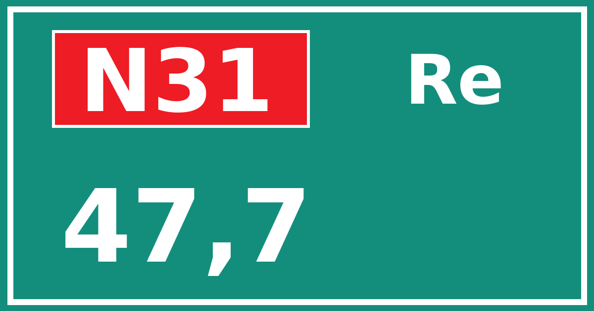 Hectometerbord N31 47,7 zijde Re
