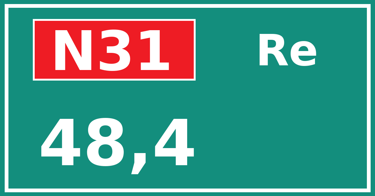 Hectometerbord N31 48,4 zijde Re