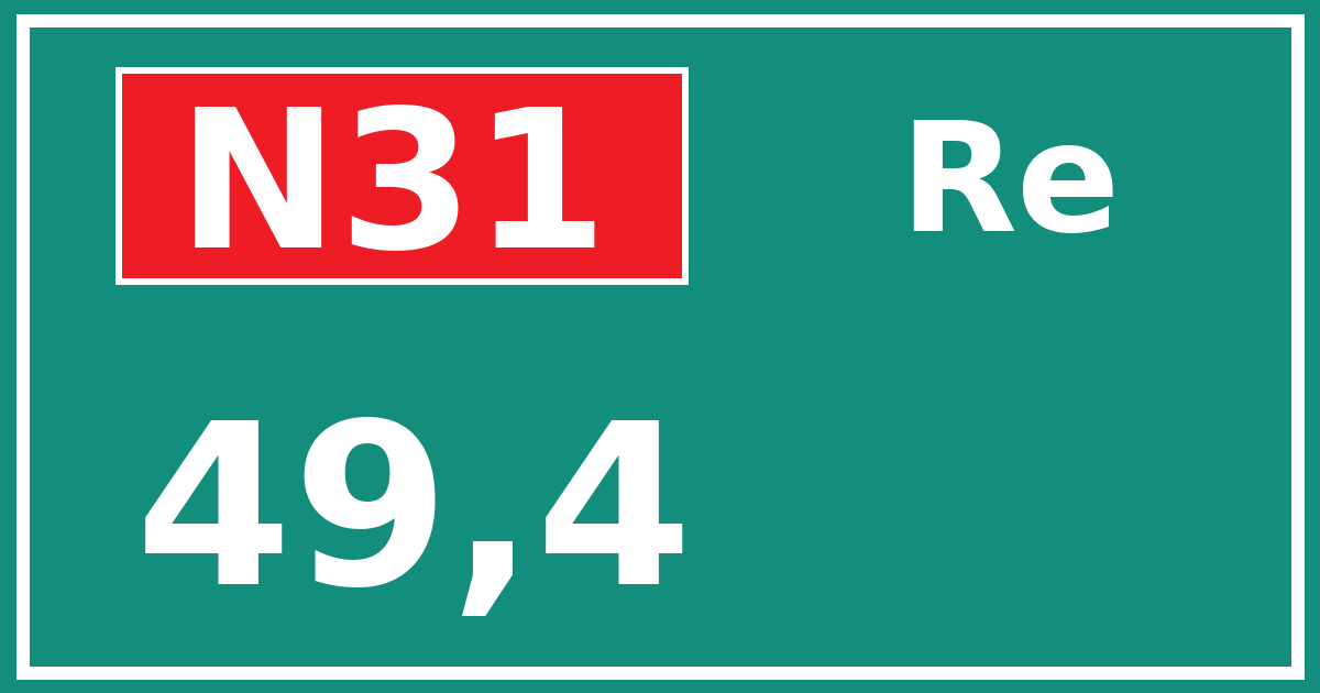 Hectometerbord N31 49,4 zijde Re