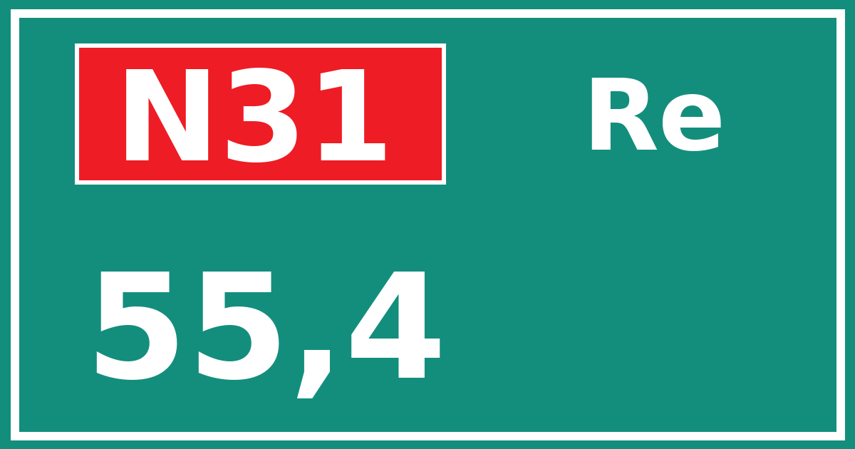 Hectometerbord N31 55,4 zijde Re