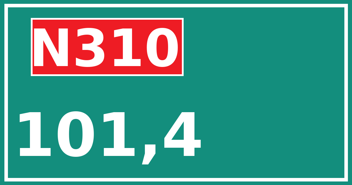 Hectometerbord N310 101,4