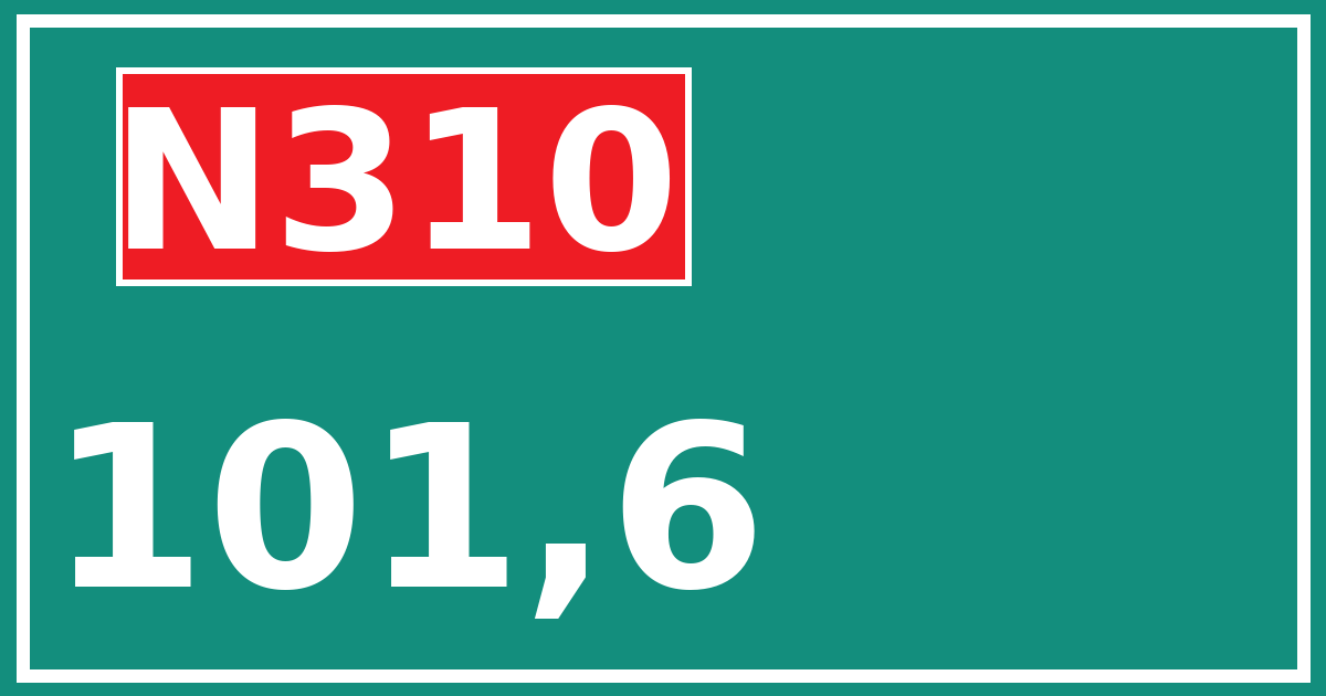 Hectometerbord N310 101,6