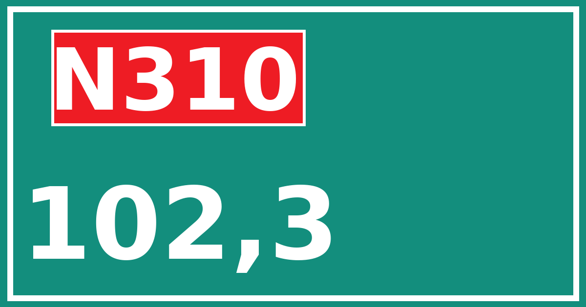 Hectometerbord N310 102,3