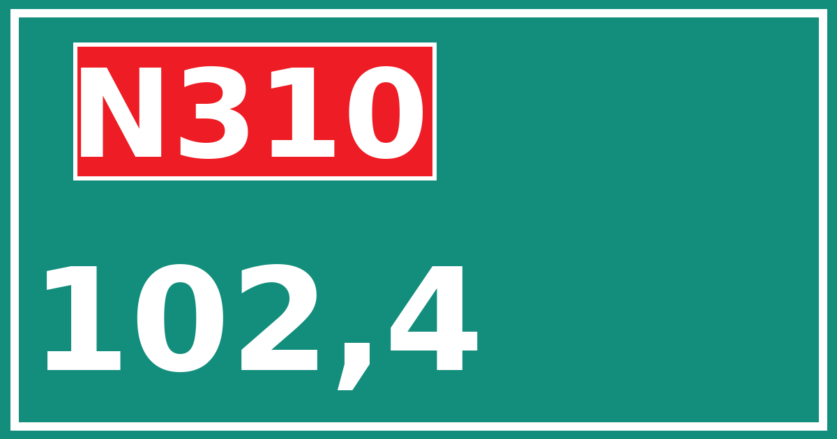 Hectometerbord N310 102,4