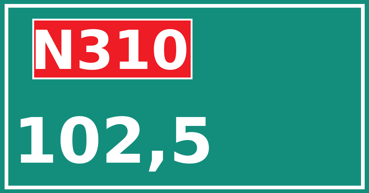 Hectometerbord N310 102,5