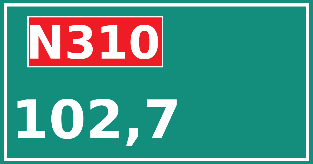 Hectometerbord N310 102,7
