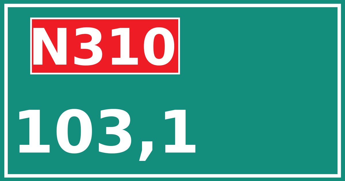 Hectometerbord N310 103,1