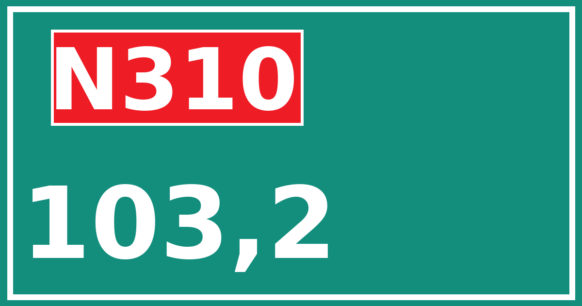 Hectometerbord N310 103,2