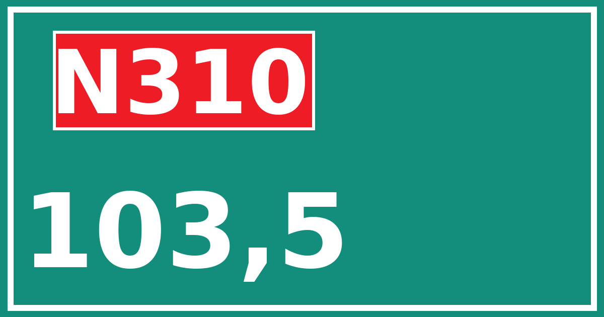 Hectometerbord N310 103,5