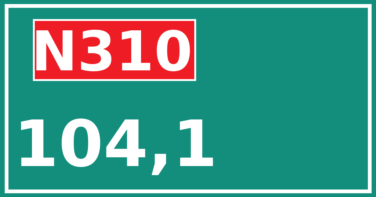 Hectometerbord N310 104,1