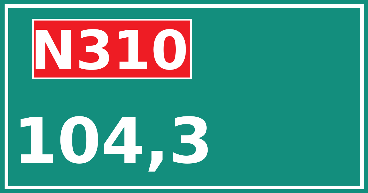 Hectometerbord N310 104,3