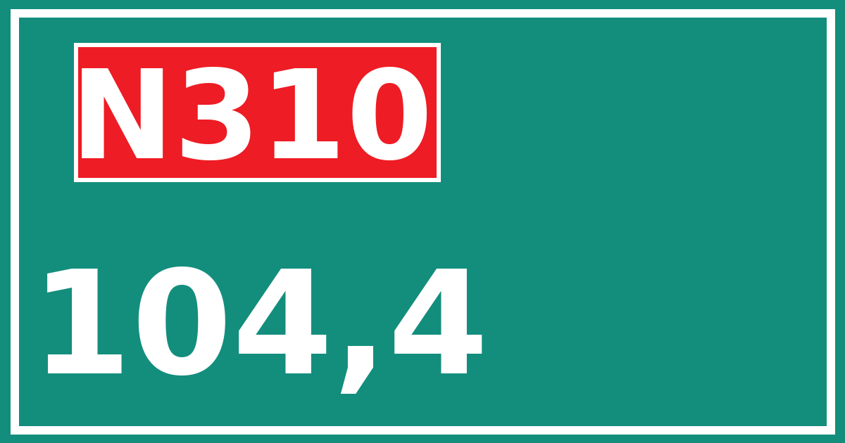 Hectometerbord N310 104,4