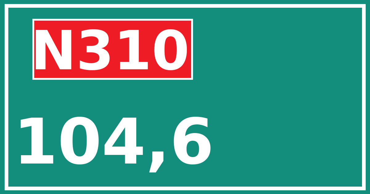 Hectometerbord N310 104,6