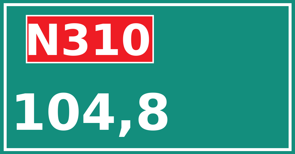 Hectometerbord N310 104,8