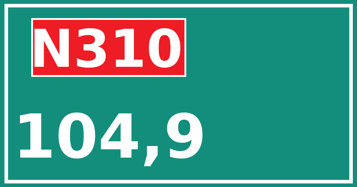 Hectometerbord N310 104,9