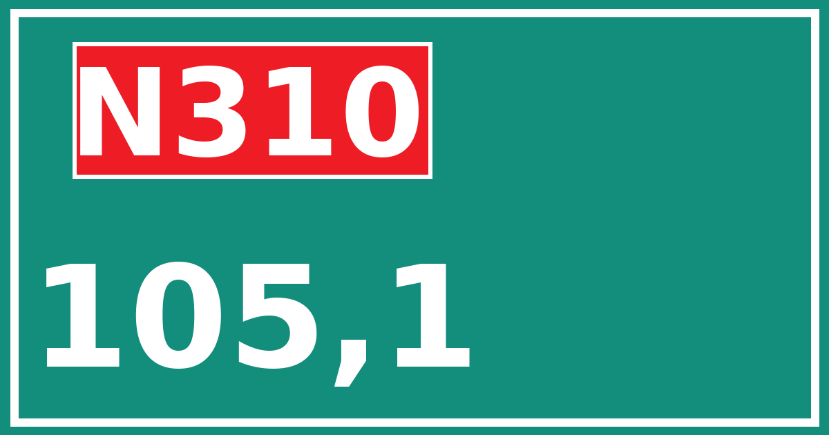 Hectometerbord N310 105,1