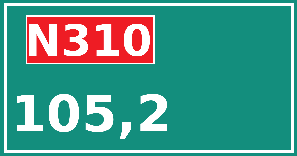 Hectometerbord N310 105,2