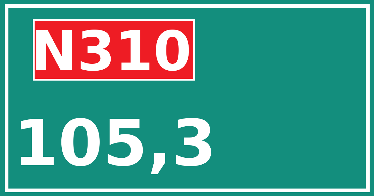 Hectometerbord N310 105,3