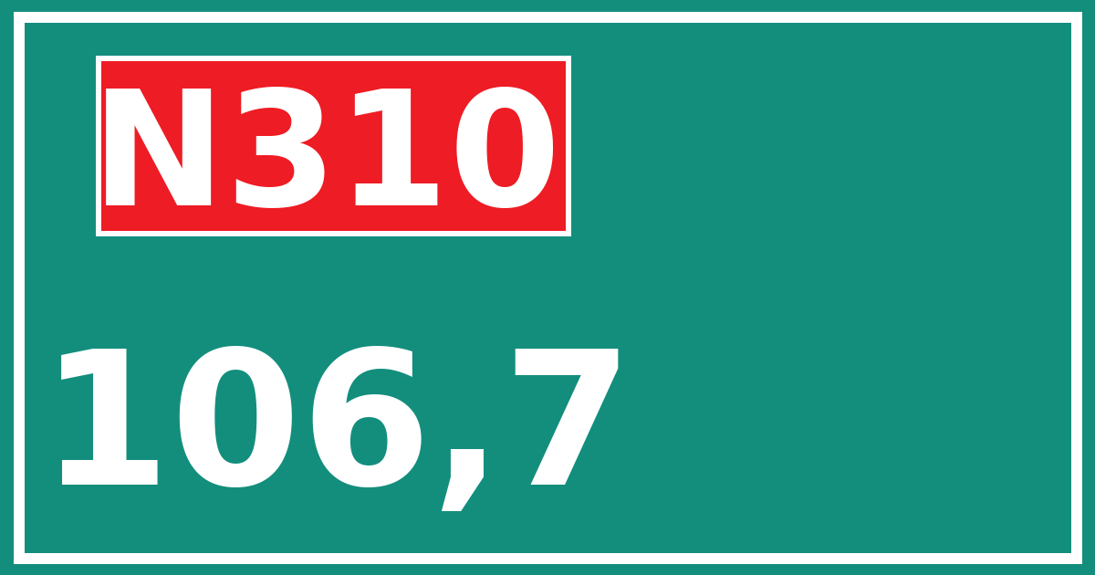 Hectometerbord N310 106,7
