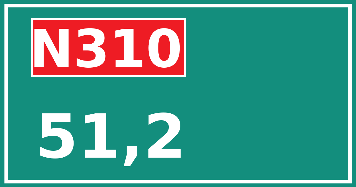 Hectometerbord N310 51,2