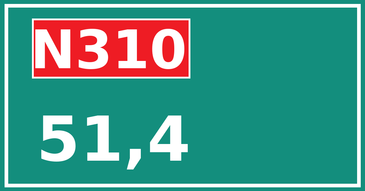 Hectometerbord N310 51,4