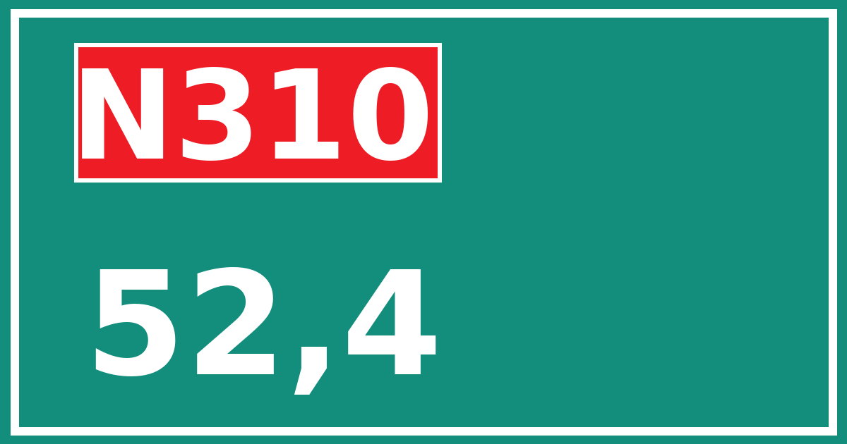 Hectometerbord N310 52,4