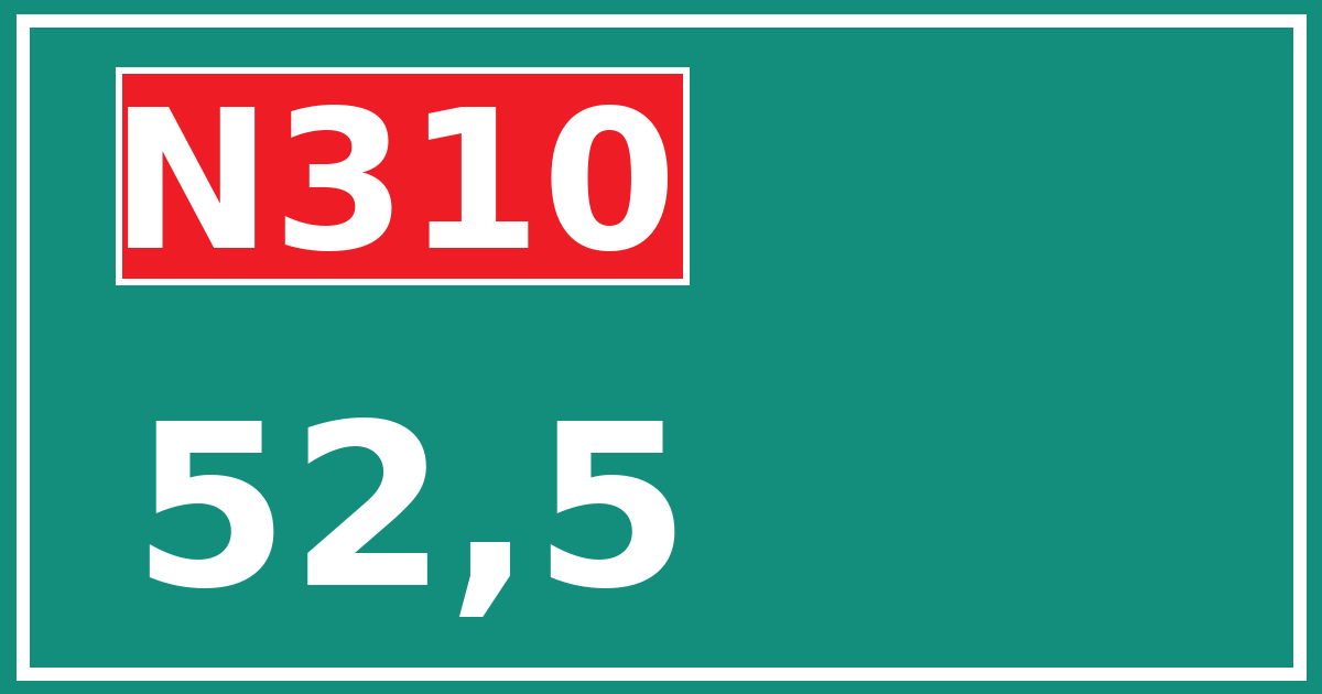 Hectometerbord N310 52,5