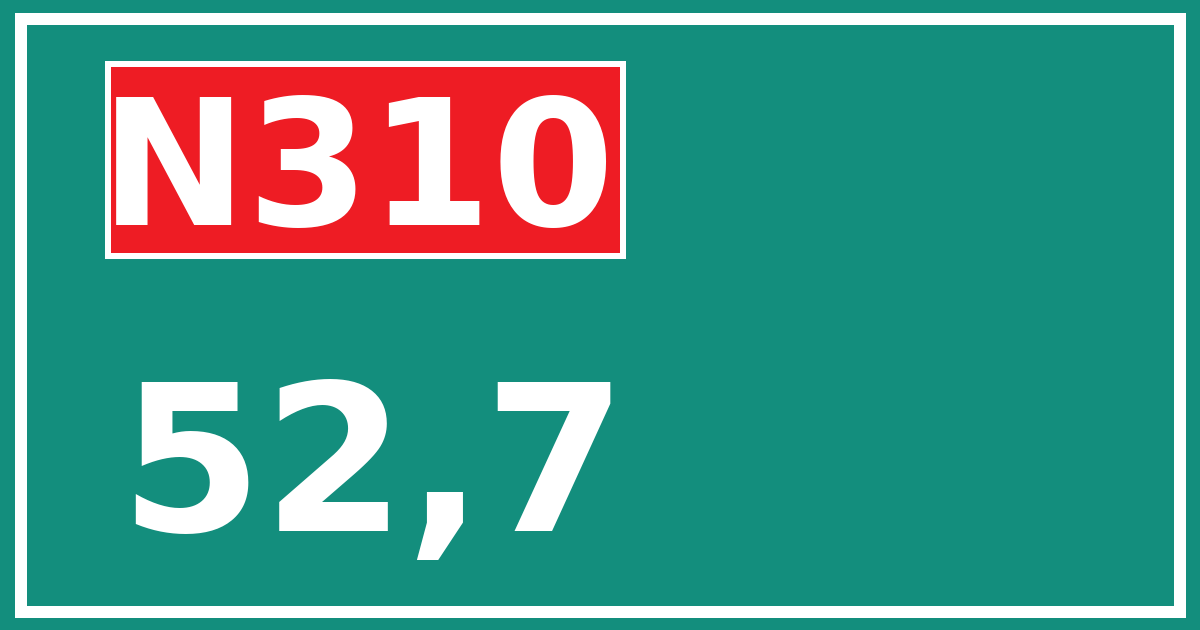 Hectometerbord N310 52,7