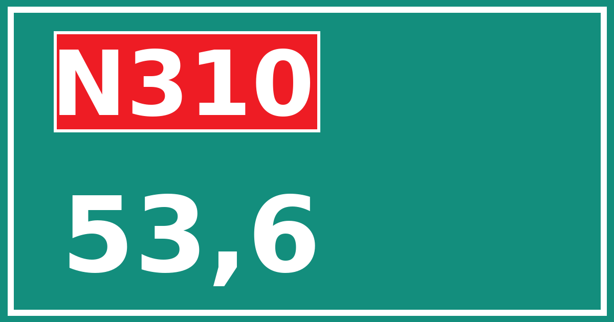 Hectometerbord N310 53,6