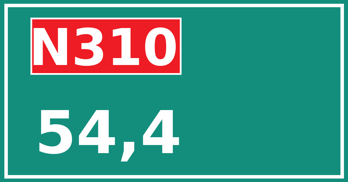 Hectometerbord N310 54,4