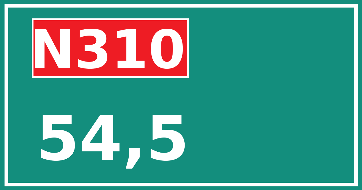 Hectometerbord N310 54,5