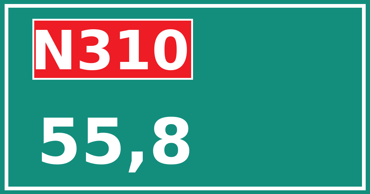 Hectometerbord N310 55,8