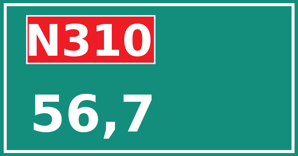 Hectometerbord N310 56,7