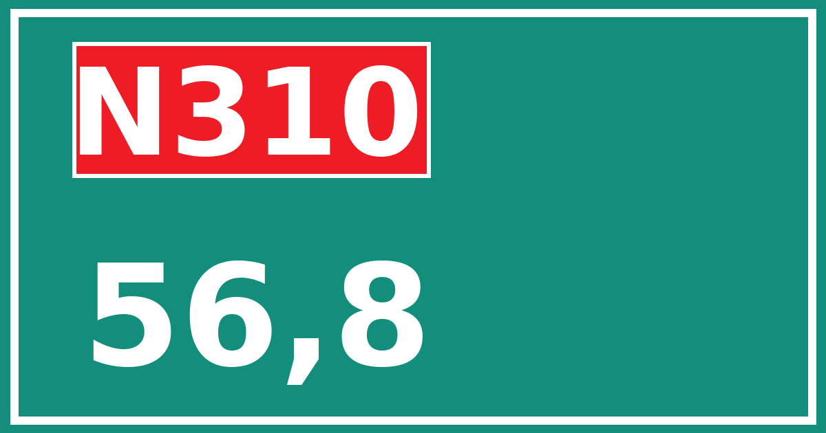 Hectometerbord N310 56,8
